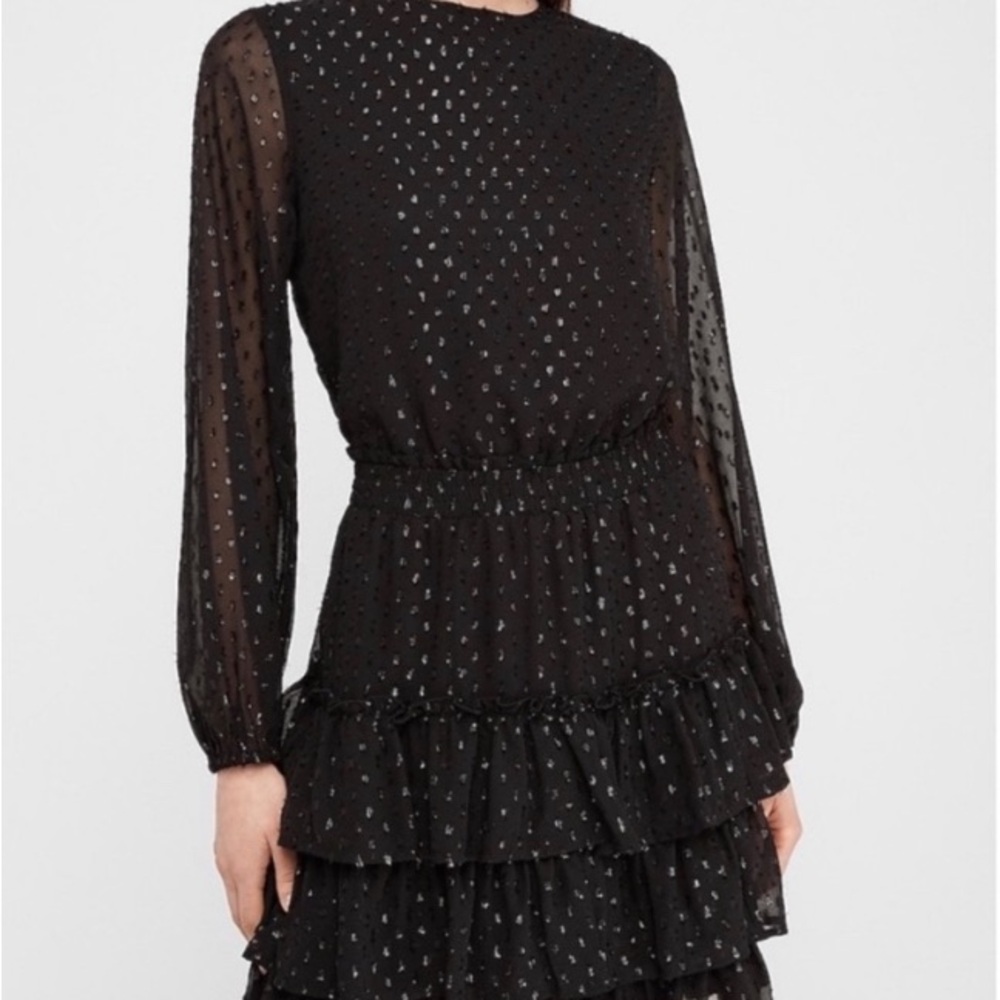 Express Black Ruffled Mini Dress